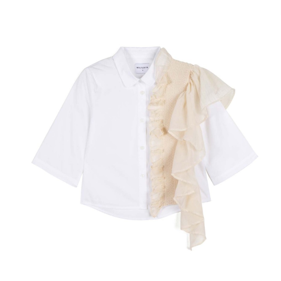 Wolf and Rita Wolf And Rita Carol White Woven Blouse Blouses