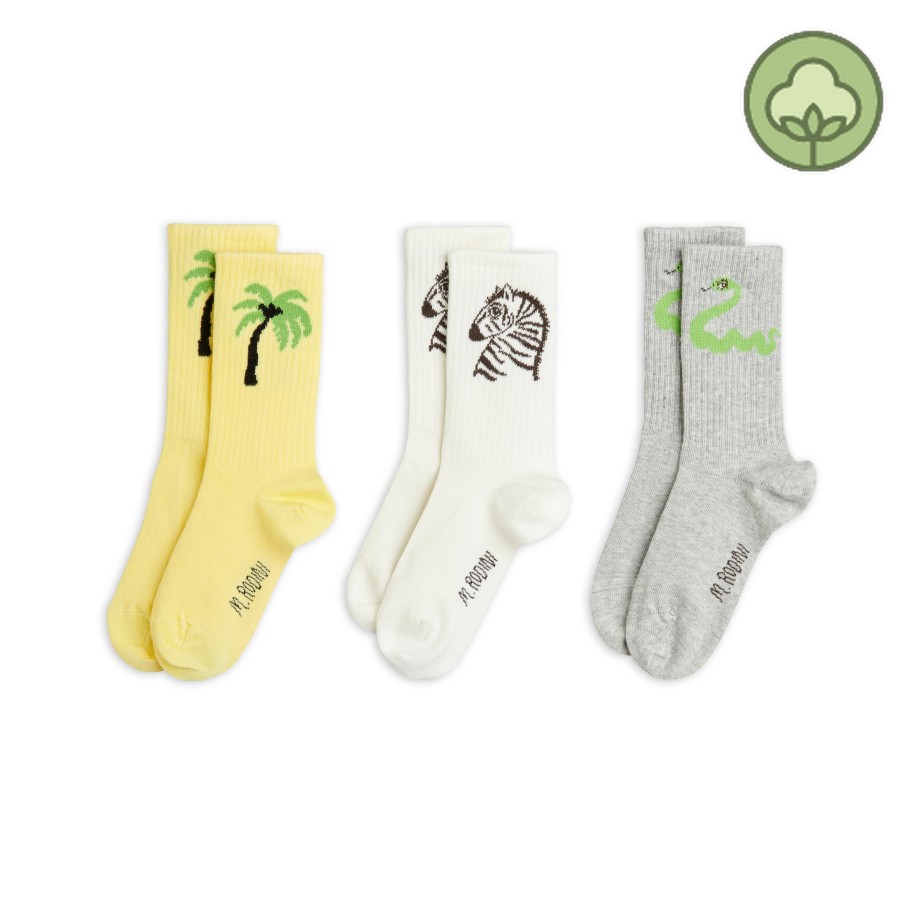 Mini Rodini Mini Rodini Zebras 3-Pack Socks