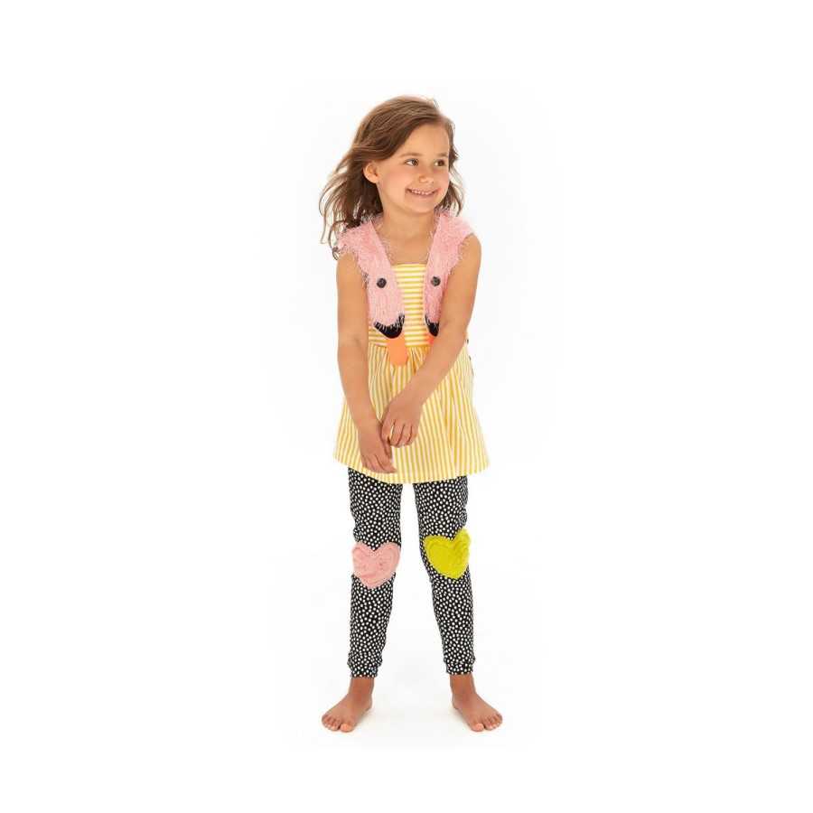 WAUW CAPOW by BANGBANG Wauw Capow By Bangbang Palma Yellow Swans Dungaree Dress Dungaree