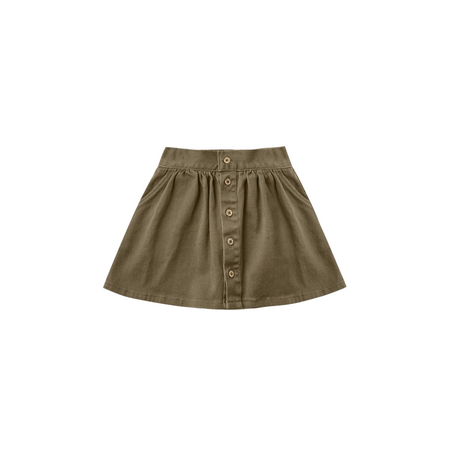 Rylee And Cru Rylee And Cru Button Front Mini Skirt Olive Skirts