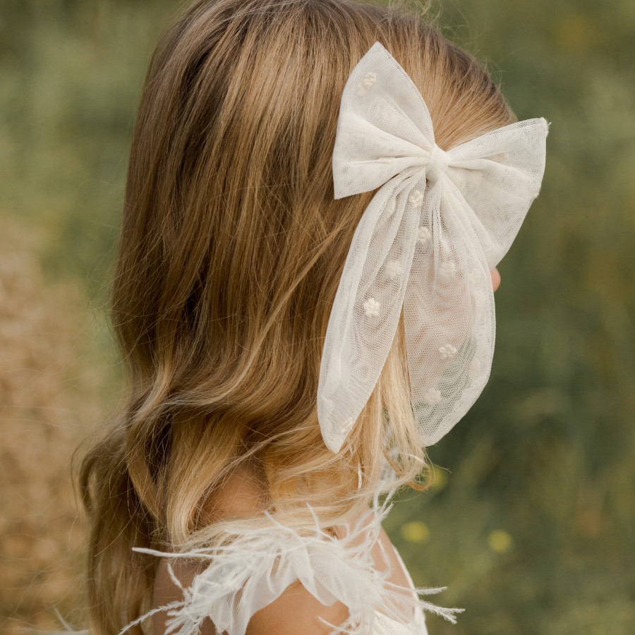 Noralee Noralee Oversized Bow || Ivory Accessories