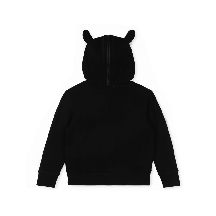 Stella McCarney Kids Stella Mccartney Kids Cat Cotton Zip-Up Hoodie Black Jackets