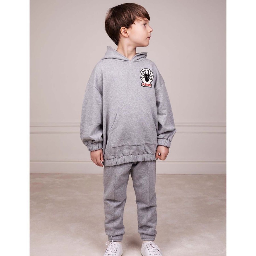 Mini Rodini Mini Rodini Octopus Kids Hoodie Grey Melange Hoodies