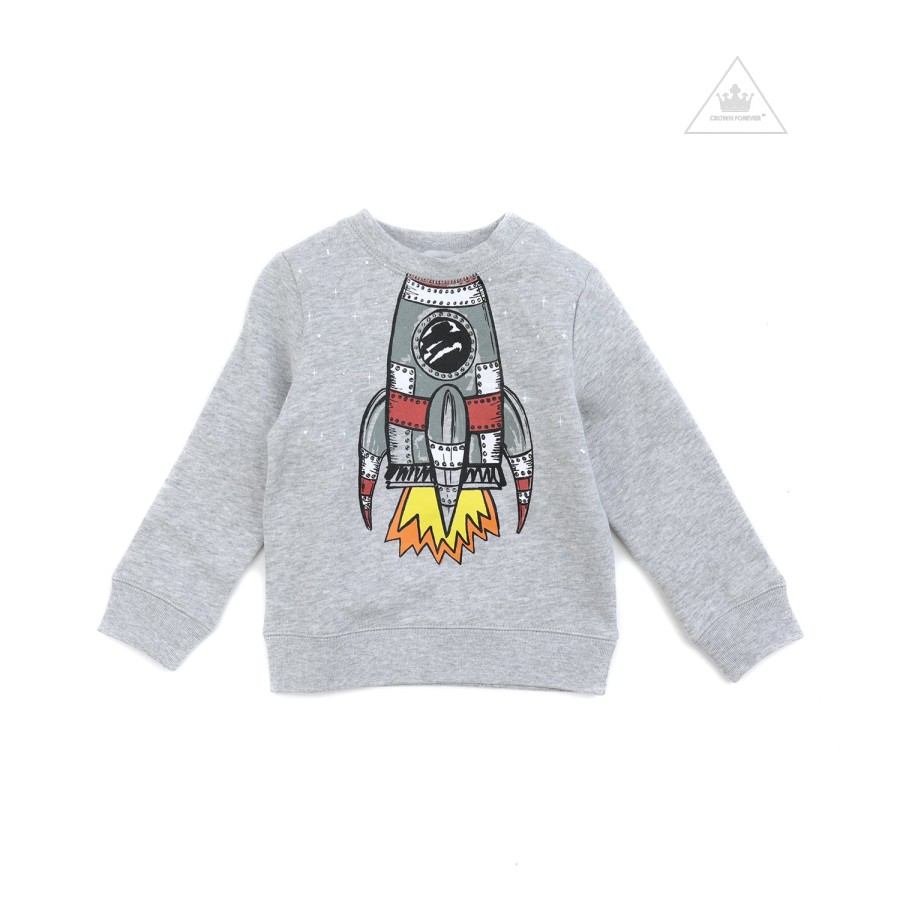 Stella McCarney Kids Stella Mccartney Kids Boy Big Space Shuttle Sweatshirt Grey Sweatshirts