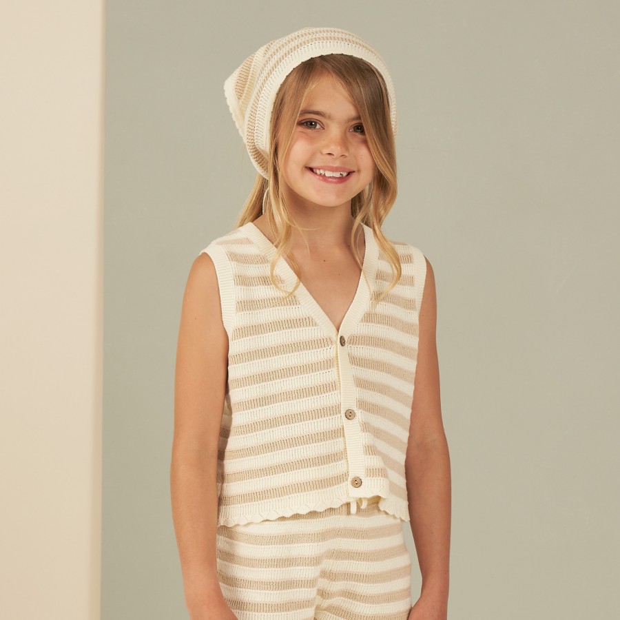 Rylee And Cru Rylee + Cru Knit Bonnet || Sand Stripe New