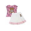 Moschino Moschino Kid Toy Bear All Over Print Tee And Skirt Sets