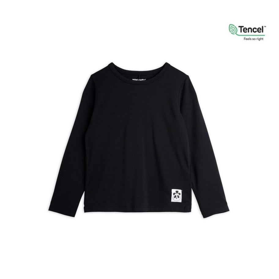 Mini Rodini Mini Rodini Basic Ls Tee Black Tencel Lyocell Shirts