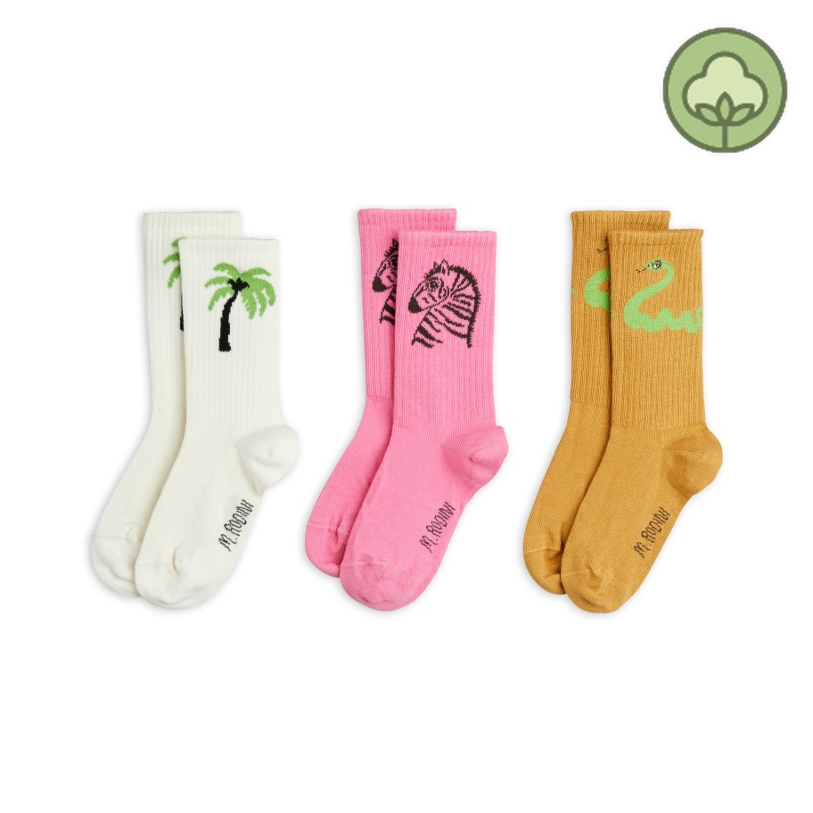 Mini Rodini Mini Rodini Zebras 3-Pack Socks