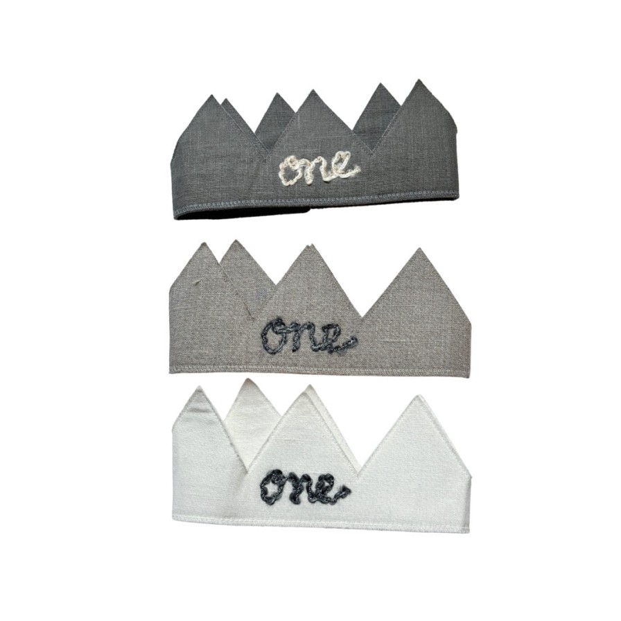 Oh Baby! Oh Baby! Birthday Crown "One" Linen Hat Hats