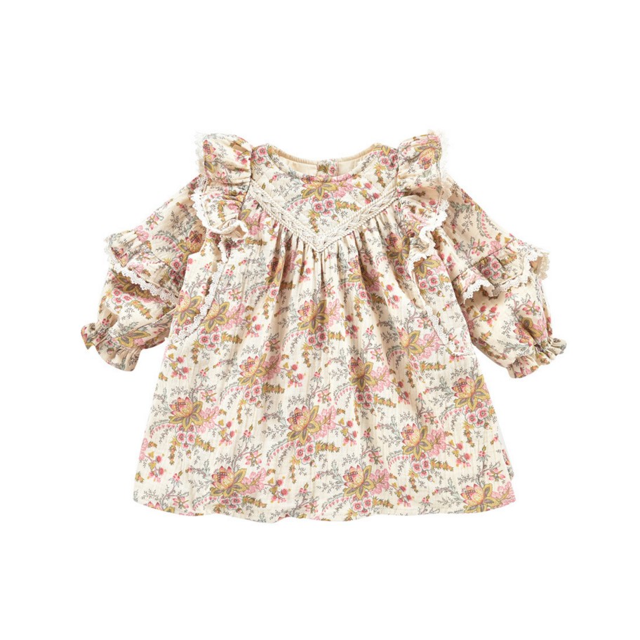 Louise Misha Louise Misha Lara Dress Cream French Flowers Dresses