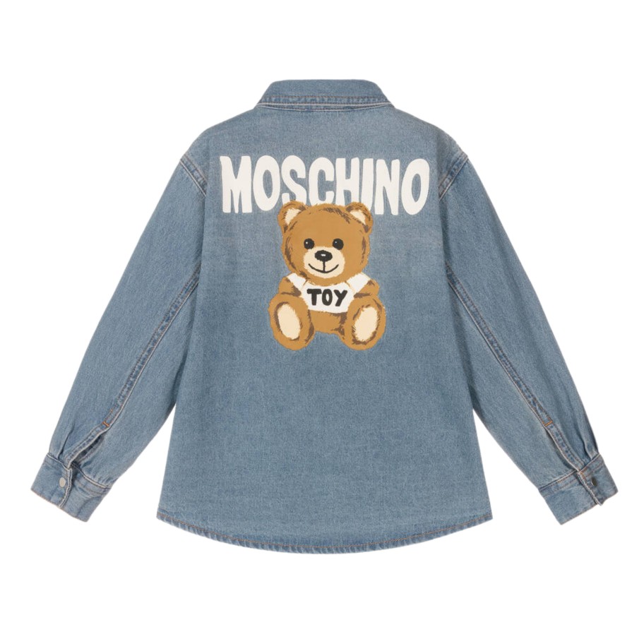 Moschino Moschino Kids Logo-Print Long-Sleeve Denim Shirt Shirts