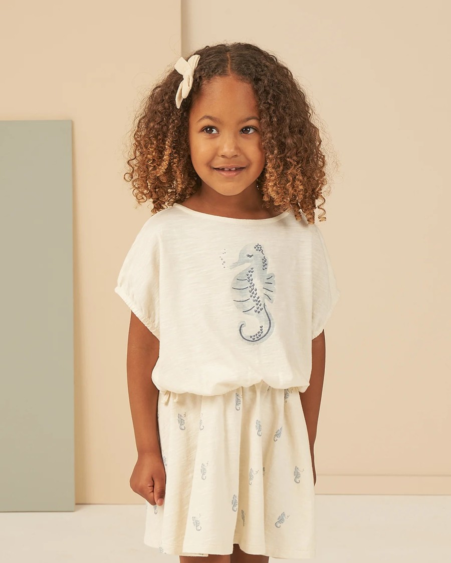 Rylee And Cru Rylee + Cru Cropped Cinched Tee || Seahorse Shirt