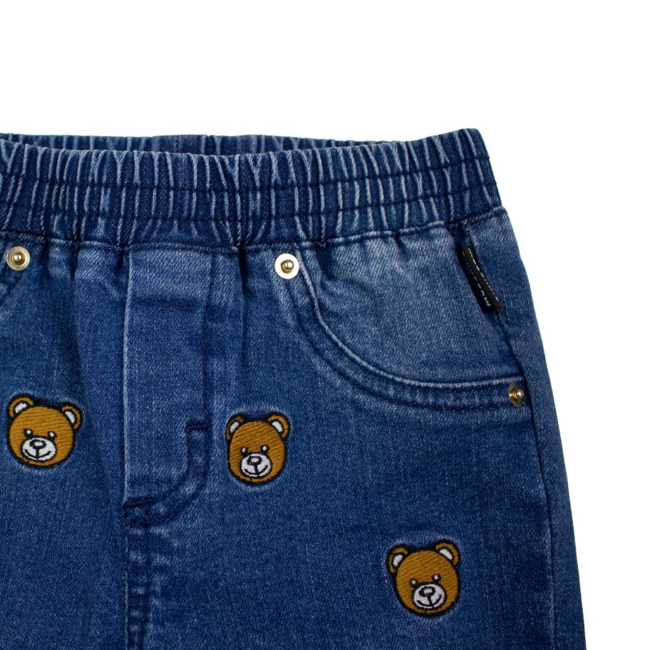 Moschino Moschino Kids Baby Embroidered Teddy Bear Jeans Pants