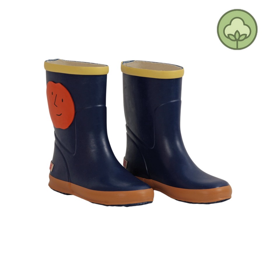 Bobo Choses Bobo Choses Orange Faces Rain Boots Shoes