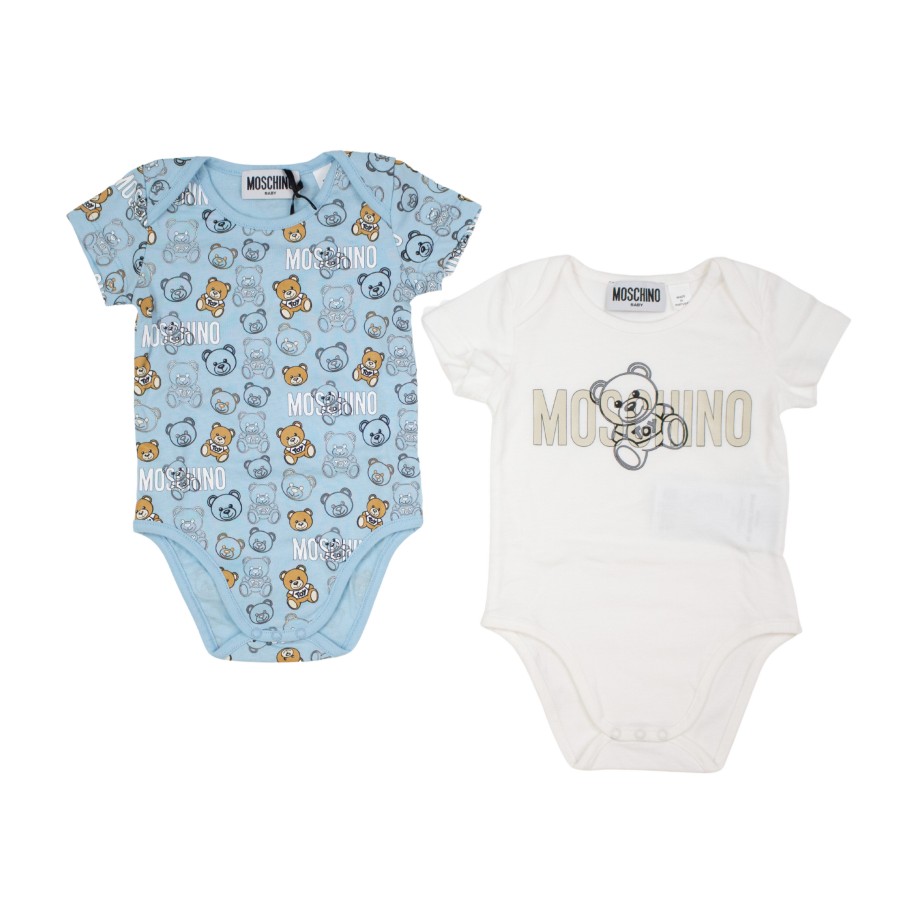 Moschino Moschino Kids Baby Teddy Bear-Print Two-Pack Body Gift Box Onesies