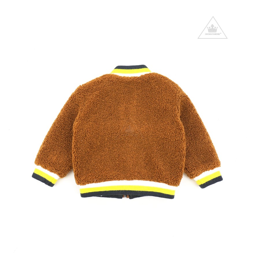 Stella McCarney Kids Stella Mccartney Kids Baby Boy Teddy Jacket With Patches Brown Jackets