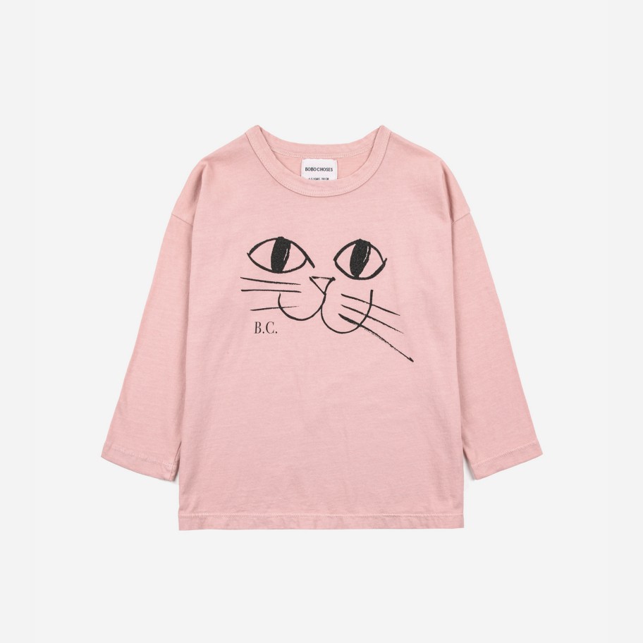 Bobo Choses Bobo Choses Smiling Cat Long Sleeve T Shirt Shirt