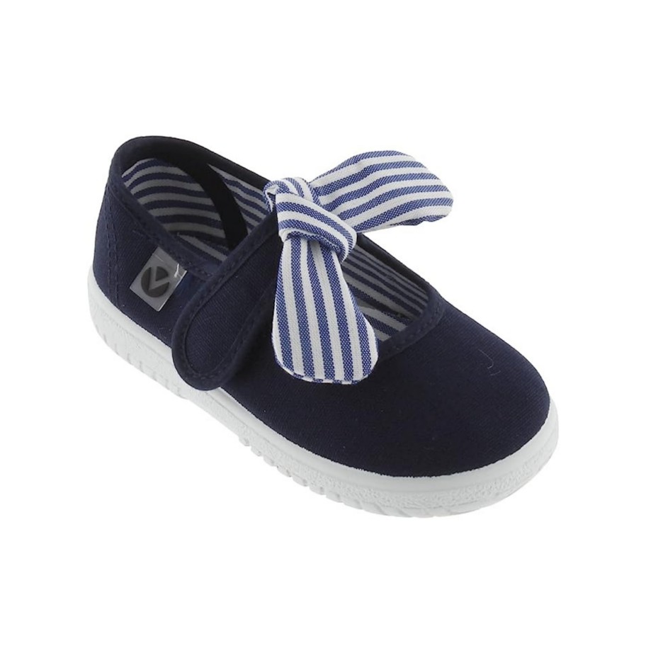 Victoria Victoria Kids Canvas Bow Mary Janes Marino Shoes