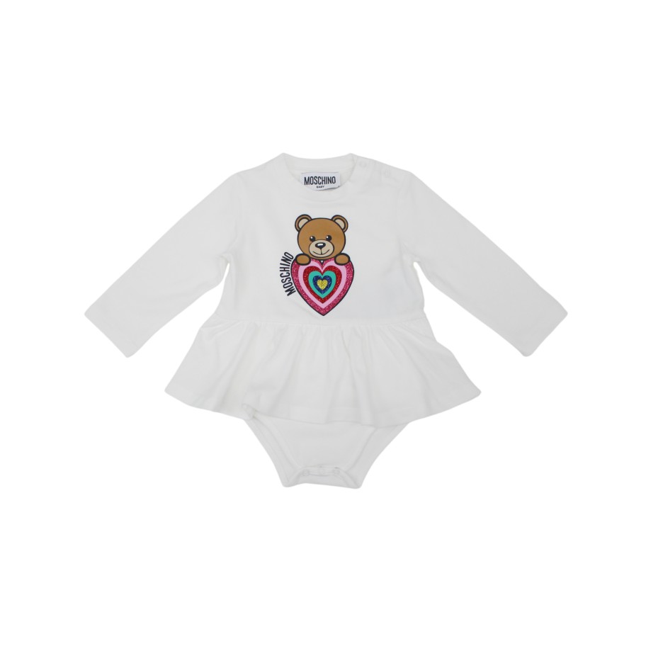 Moschino Moschino Baby Sweet Heart Bear Printed Bodysuit Onesies