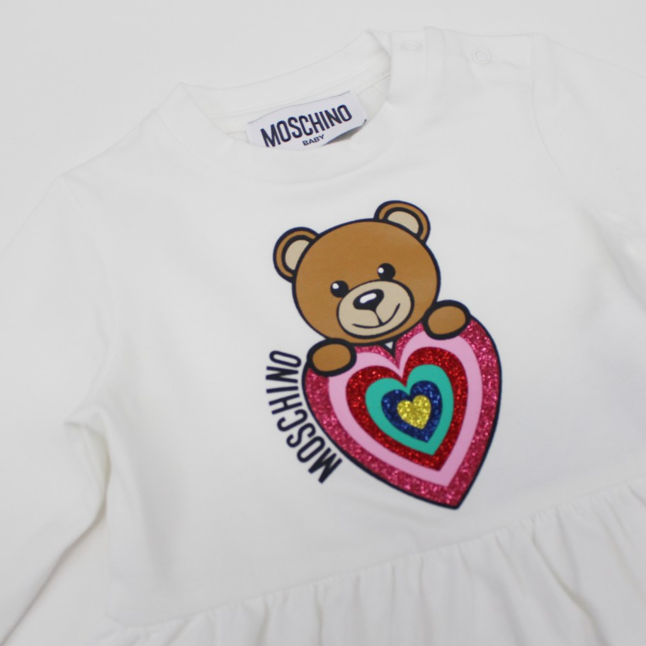 Moschino Moschino Baby Sweet Heart Bear Printed Bodysuit Onesies