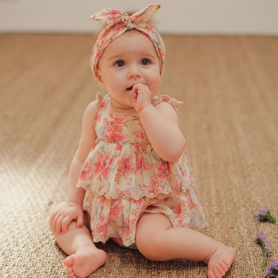 Louise Misha Louise Misha Salome Romper Raspberry Flowers Romper