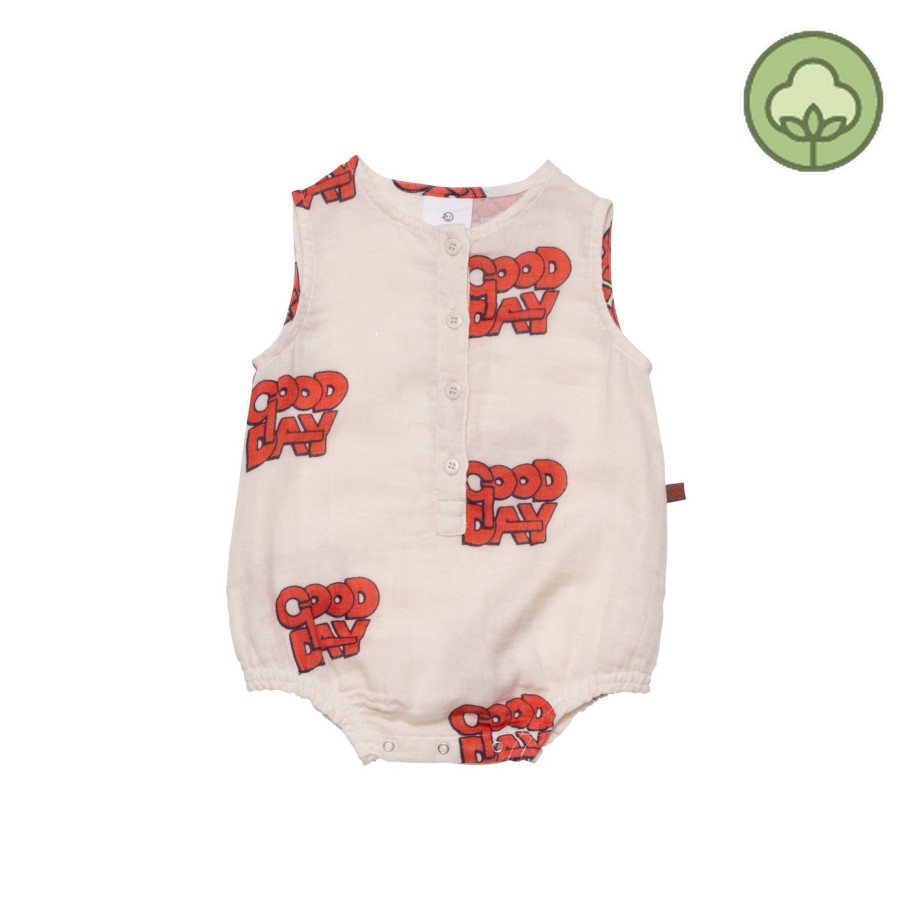 Wynken Wynken Baby Woven Romper - Cloud / Setting Sun Romper