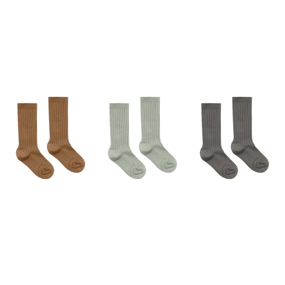 Rylee And Cru Rylee And Cru Solid Ribbed Socks - 3 Pack Rib Knit Socks