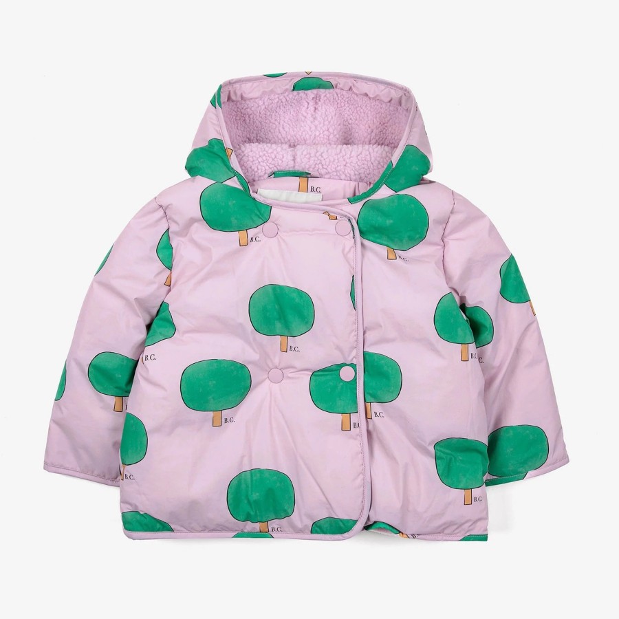 Bobo Choses Bobo Choses Baby Green Tree All Over Hooded Puffer Jacket Jackets