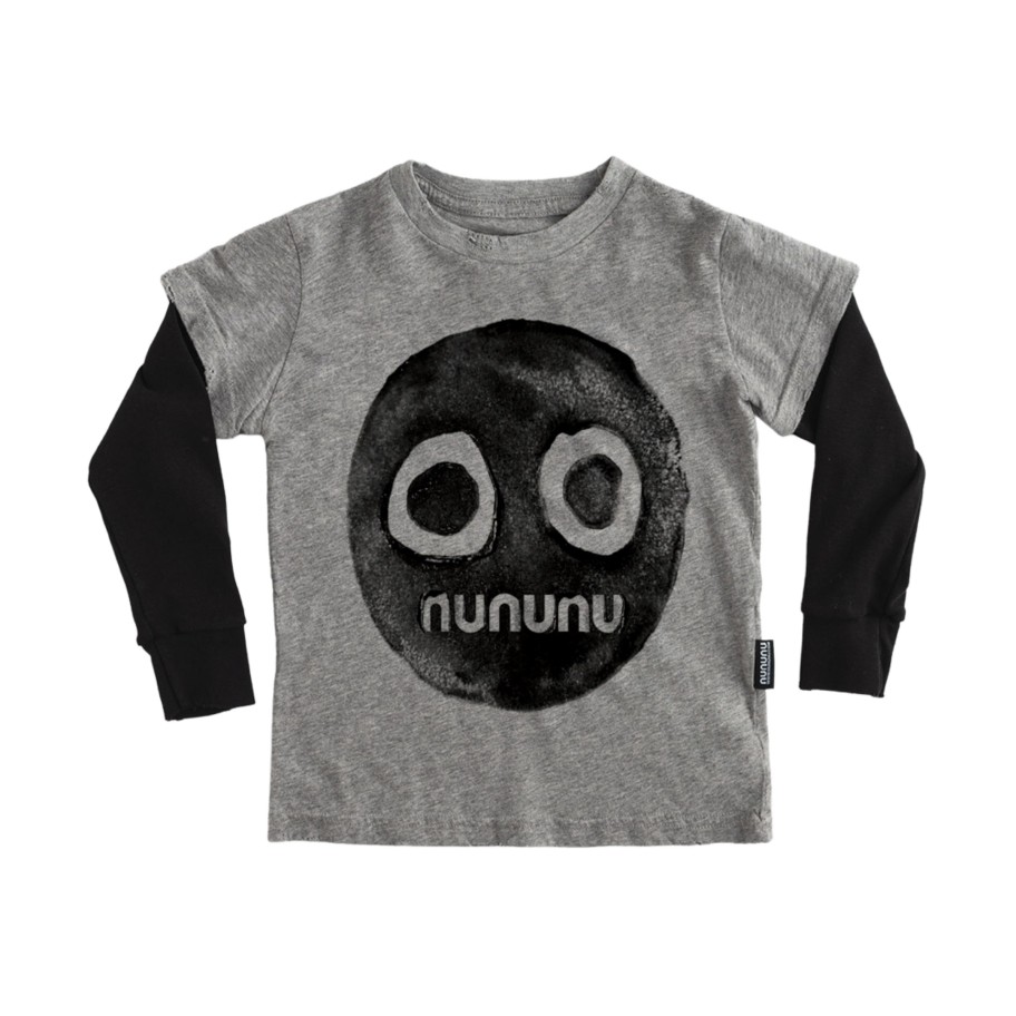 Nununu World Nununu World Smile Print T-Shirt Grey Shirts