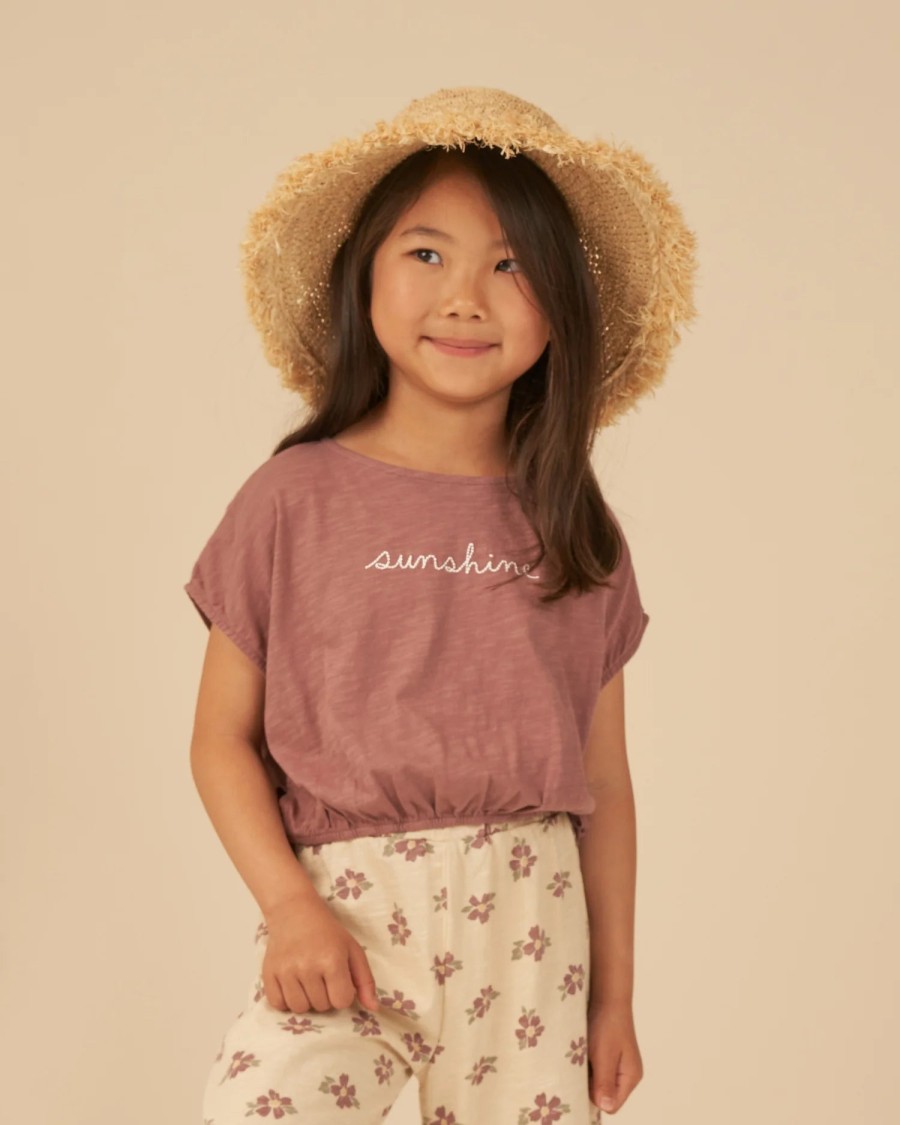 Rylee And Cru Rylee + Cru Cropped Cinched Tee || Sunshine Shirt