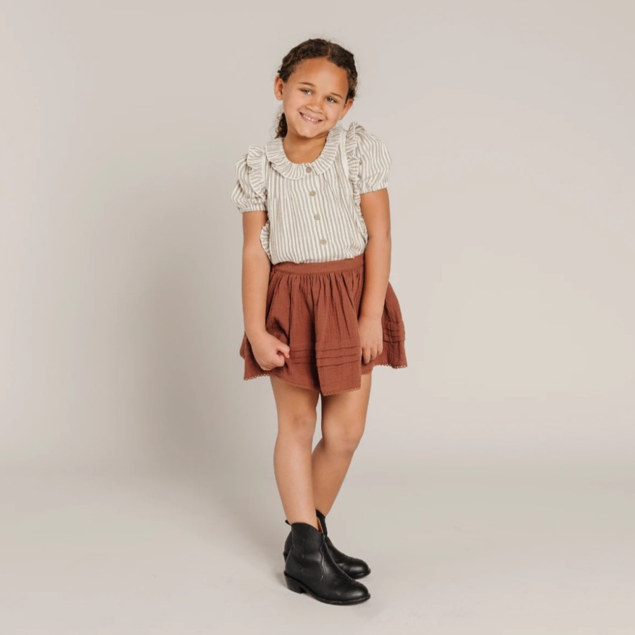 Rylee And Cru Rylee And Cru Jenny Blouse Olive Stripe Blouses