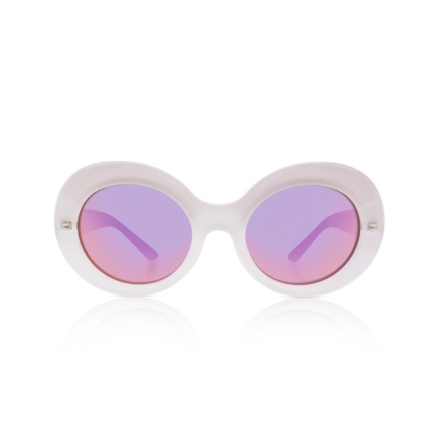 Sons + Daughters Eyewear Sons + Daughters Eyewear Kurt W/Mirror Sunglasses-Crystal Creme Sunglasses