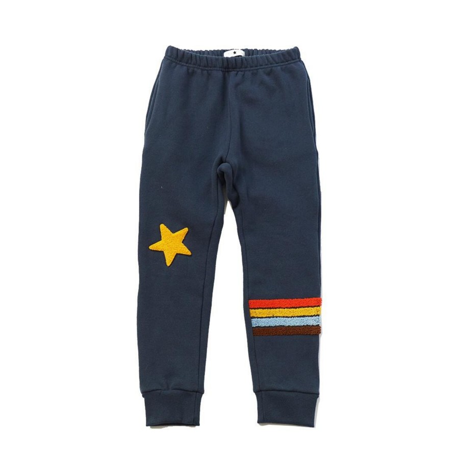 Petite Hailey Petite Hailey Rainbow Star Sweatpants Navy Pants