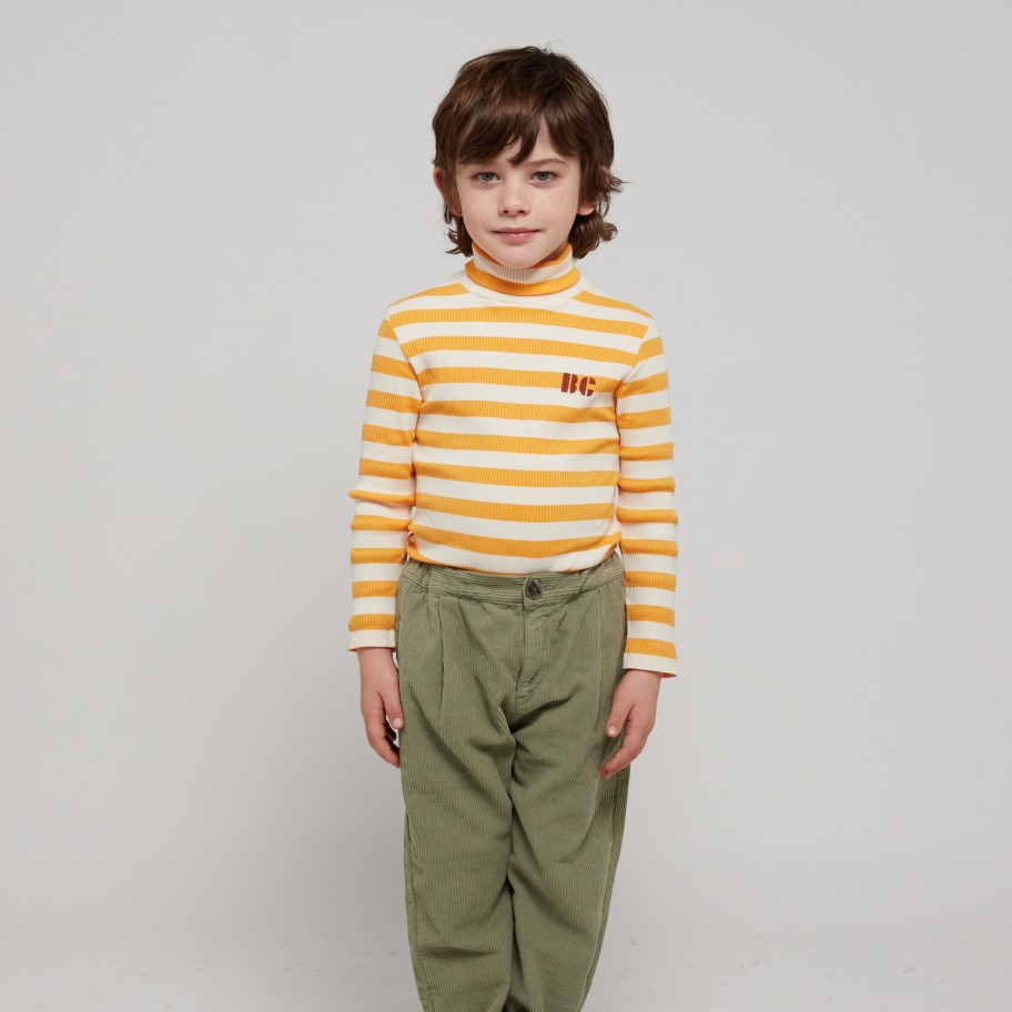 Bobo Choses Bobo Choses Yellow Stripes Turtle Neck T Shirt Shirts