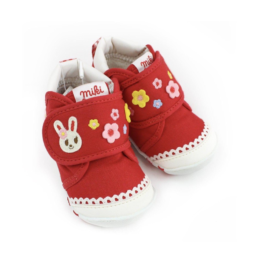 Miki House Miki House Logo Bunny Touch Strap Red Sneakers Shoes