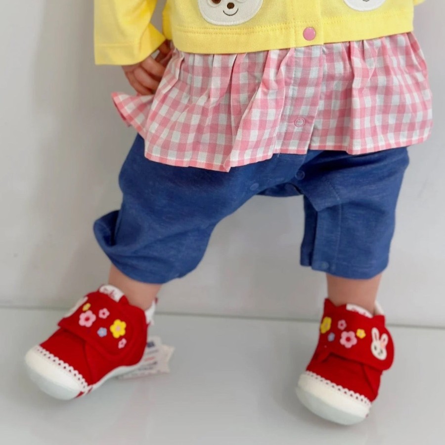 Miki House Miki House Logo Bunny Touch Strap Red Sneakers Shoes