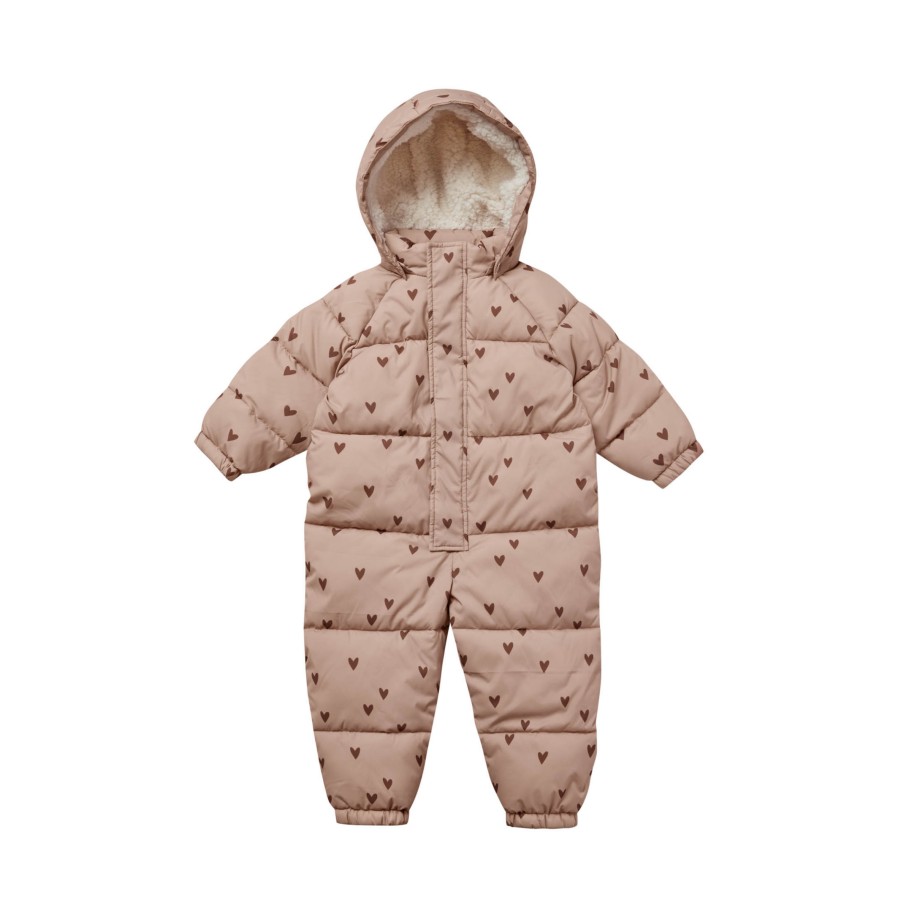 Rylee And Cru Rylee + Cru Baby Puffer One Piece Snowsuit Hearts Ski