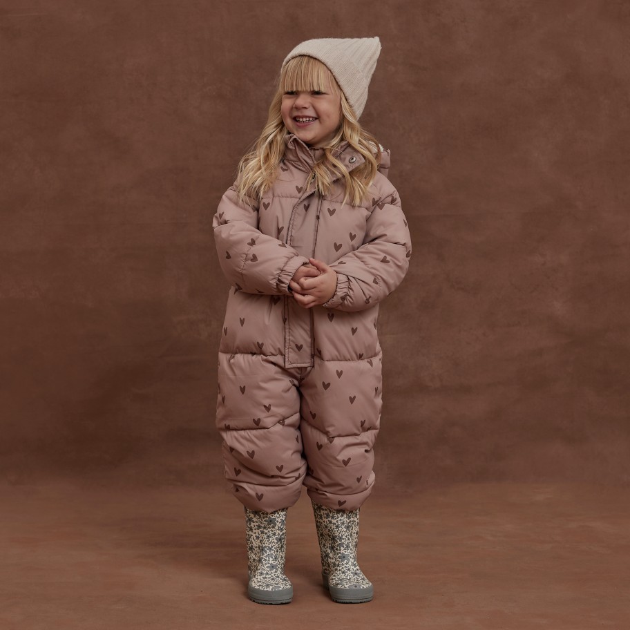 Rylee And Cru Rylee + Cru Baby Puffer One Piece Snowsuit Hearts Ski