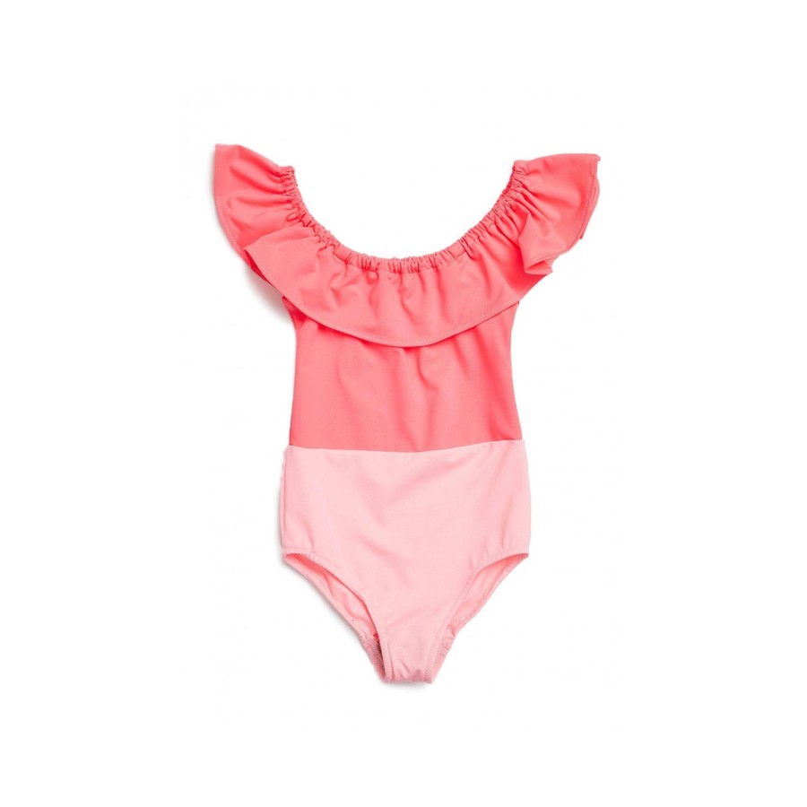 Petite Hailey Petite Hailey Ruffle Off The Shoulder Swim Beach