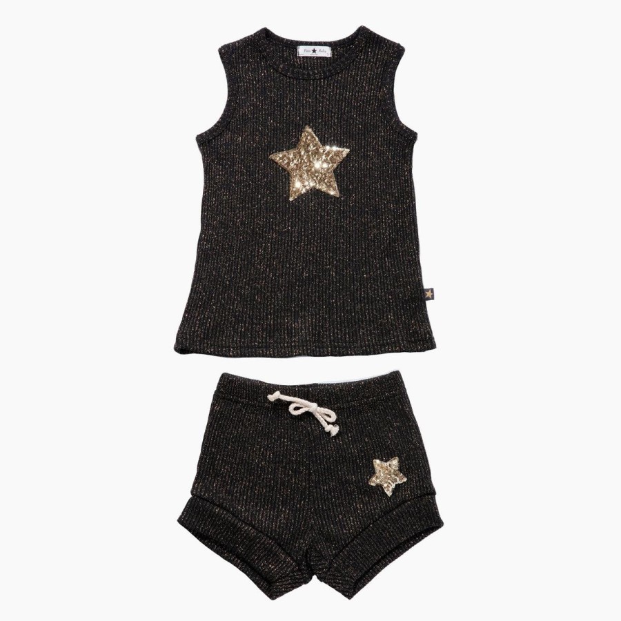 Petite Hailey Petite Hailey Glitter Star Set Black Sets