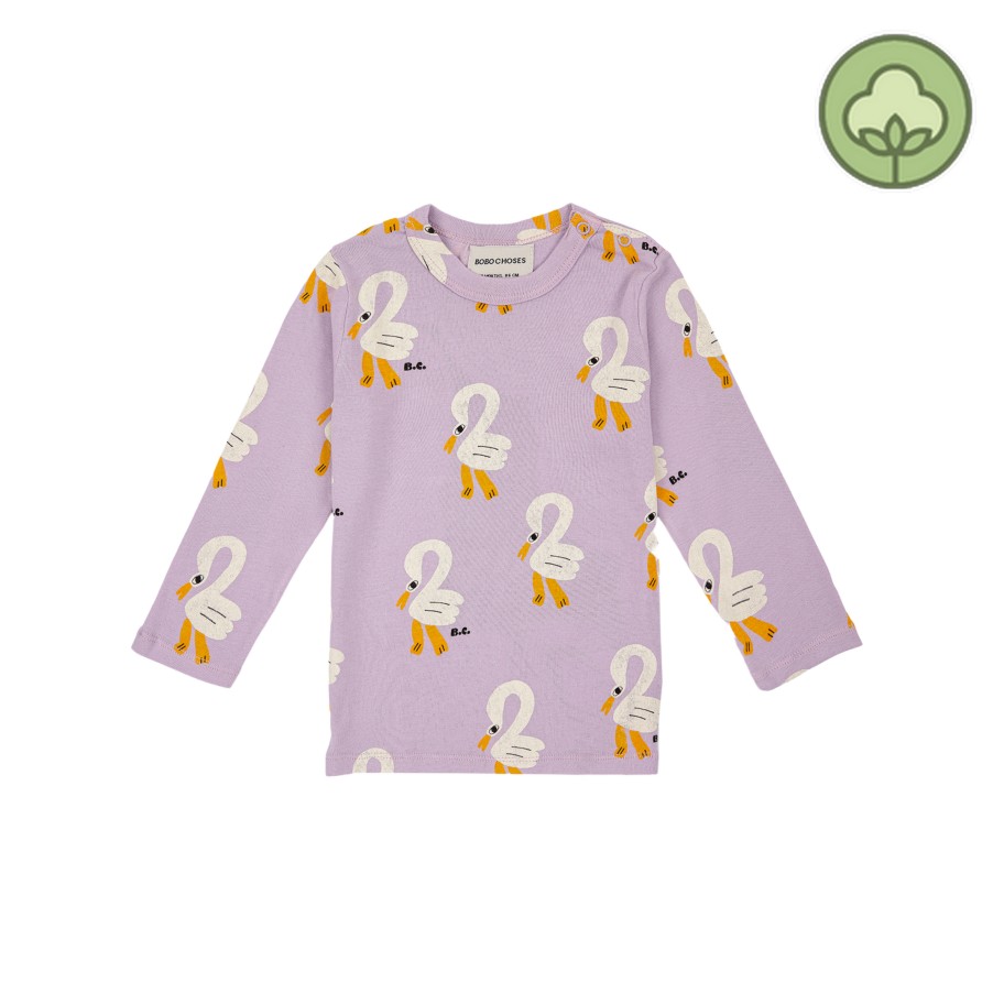 Bobo Choses Bobo Choses Baby Pelican All Over Long Sleeve T Shirt Shirt