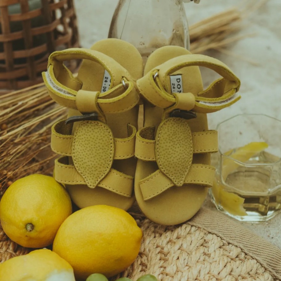 Donsje Donsje Sadie Lemon Leather Baby Sandals Shoes