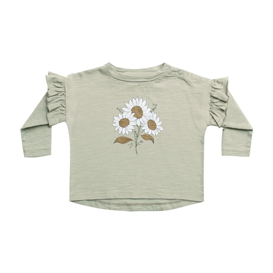 Rylee And Cru Rylee And Cru Ruffle Long Sleeve Tee Bouquet Shirts