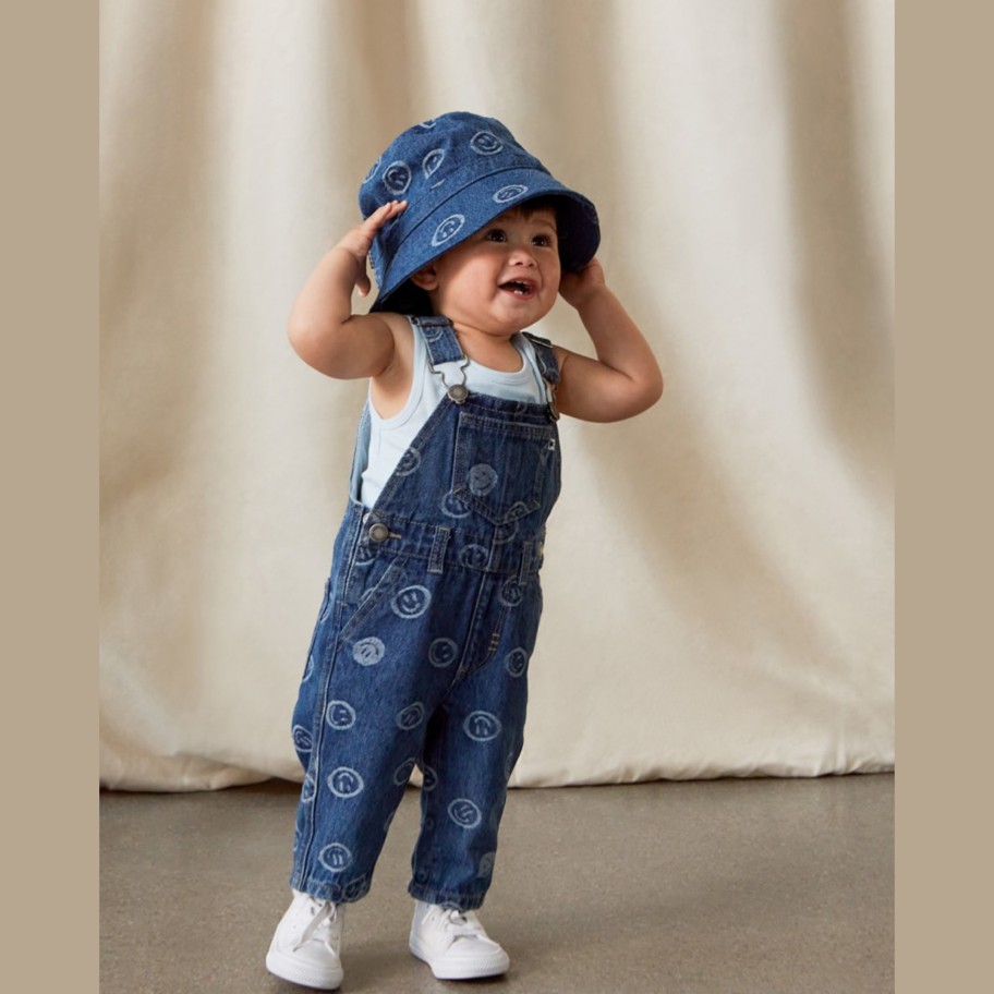 Molo Kids Molo Kids Siks Smiley Face Denim Bucket Hat Hats