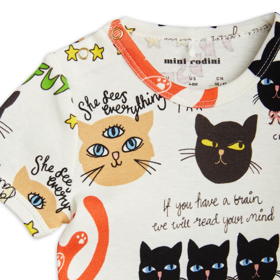 Mini Rodini Mini Rodini Clairvoyant Cats Body Onesies