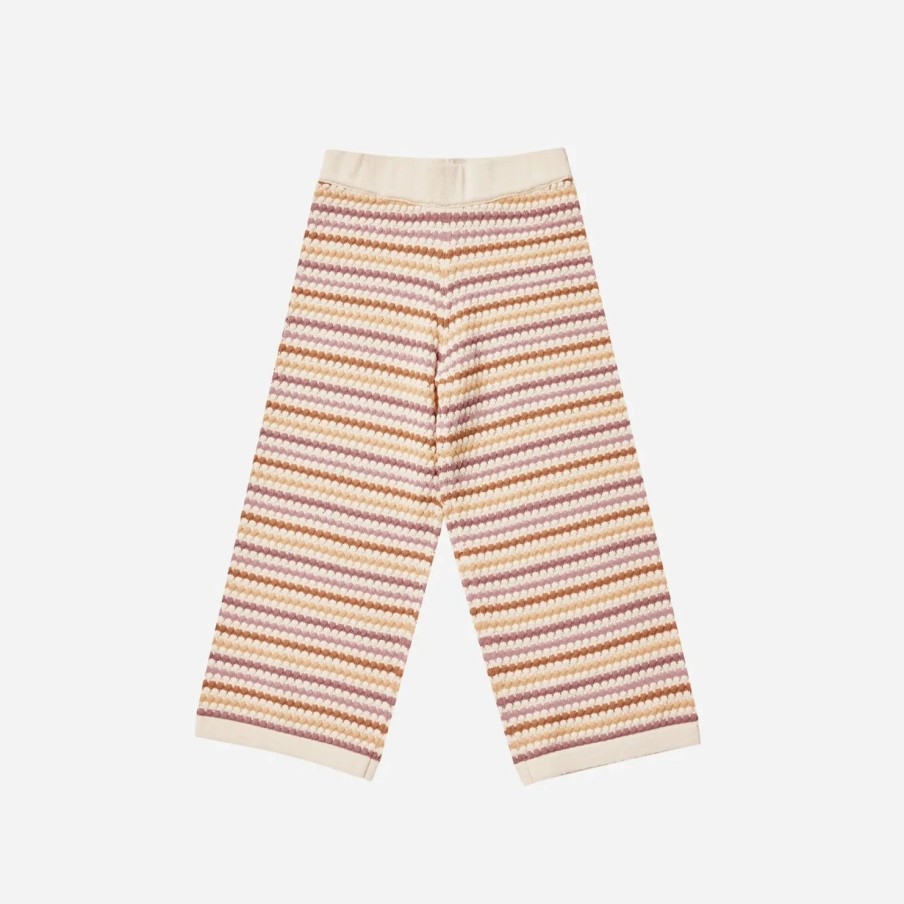 Rylee And Cru Rylee + Cru Knit Wide Leg Pant || Honeycomb Stripe New