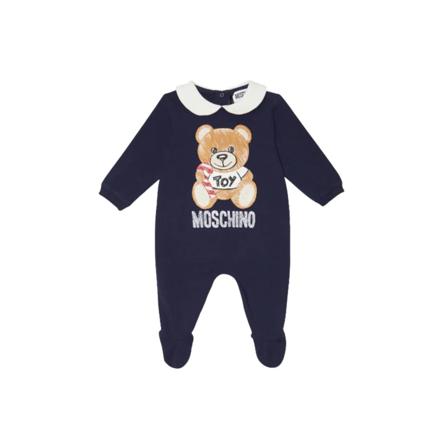 Moschino Moschino Baby Large Bear Collar Bodysuit Christmas Onesies