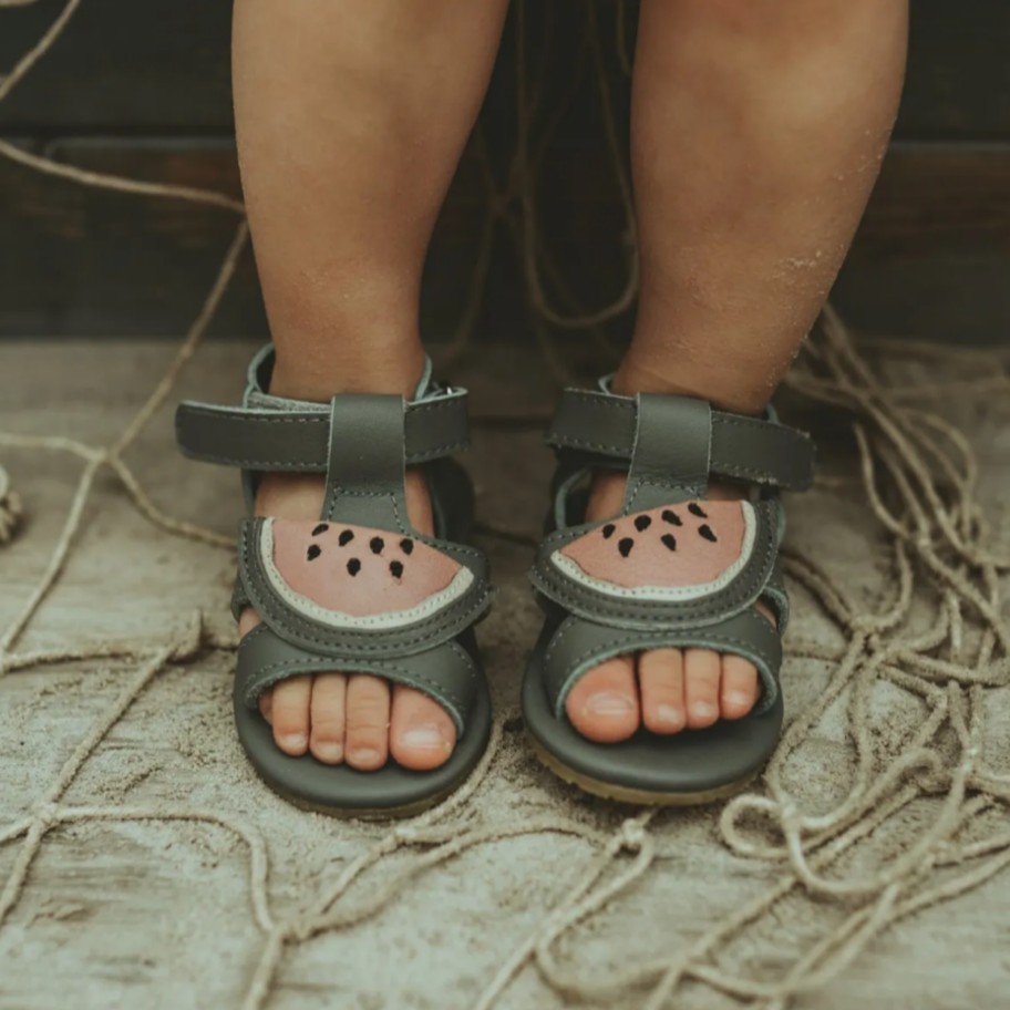 Donsje Donsje Sadie Watermelon Leather Baby Sandals Shoes