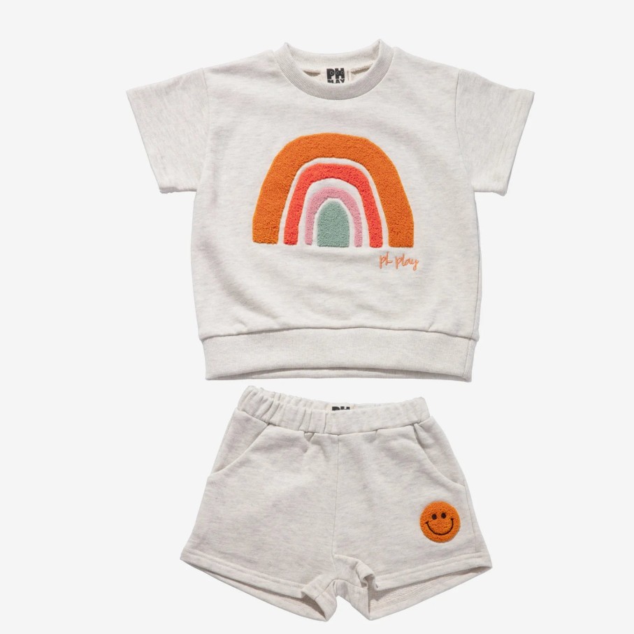 Petite Hailey Petite Hailey Patch Sweatshirt Set Rainbow Sets