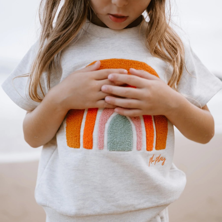 Petite Hailey Petite Hailey Patch Sweatshirt Set Rainbow Sets